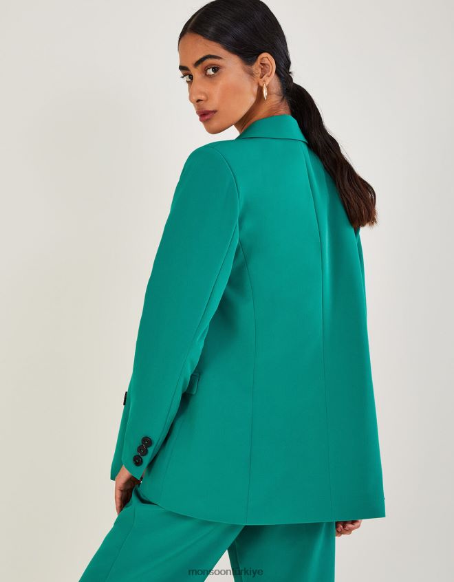 Monsoon kadınlar Madelyn kruvaze ceket JH86BT1009 Giyim yeşil