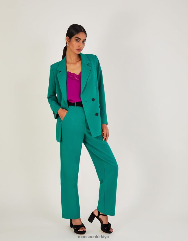 Monsoon kadınlar Madelyn kruvaze ceket JH86BT1009 Giyim yeşil