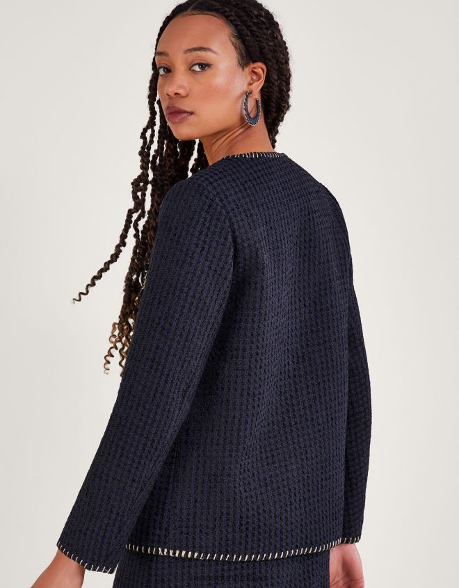 Monsoon kadınlar Tilly tüvit blazer JH86BT130 Giyim siyah