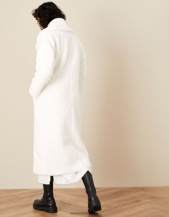 Monsoon kadınlar Trinity uzun oyuncak ceket JH86BT722 Giyim fildişi