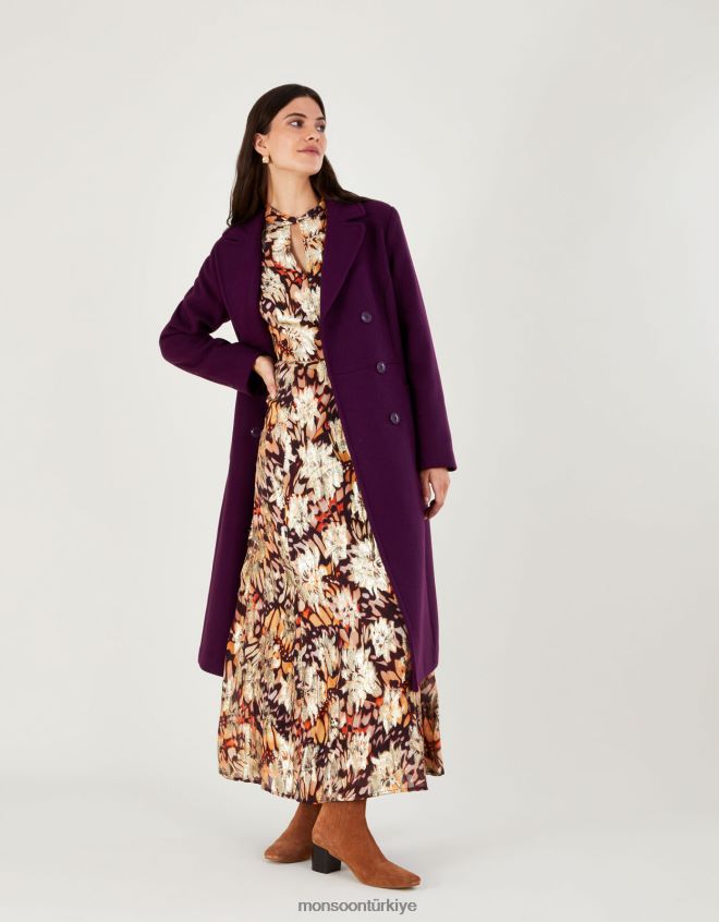 Monsoon kadınlar danielle etekli ceket JH86BT835 Giyim kırmızı (dut)