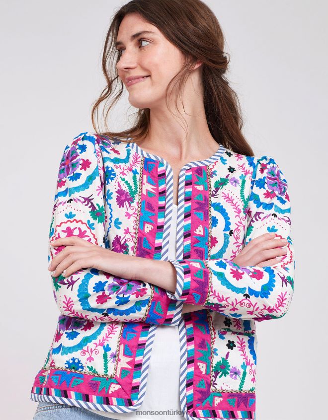 Monsoon kadınlar doğu preeti işlemeli ceket JH86BT782 Giyim çok