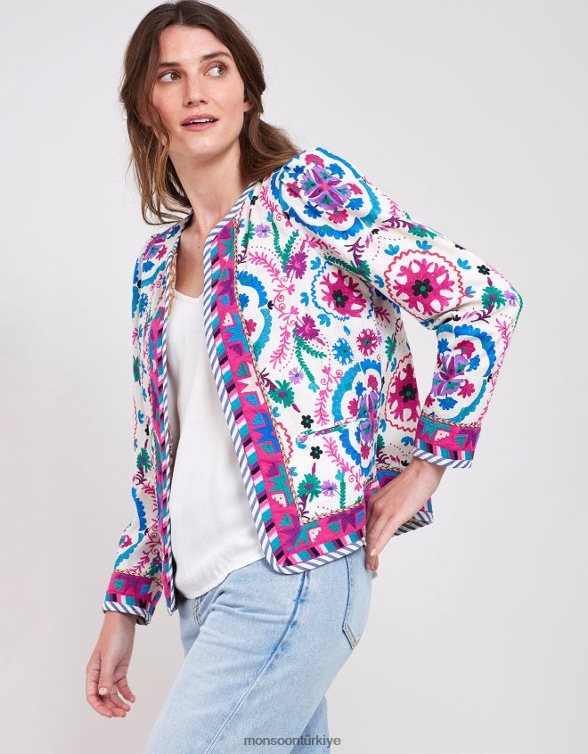Monsoon kadınlar doğu preeti işlemeli ceket JH86BT782 Giyim çok
