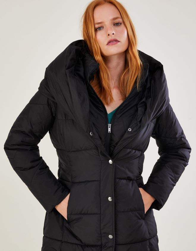 Monsoon kadınlar geri dönüştürülmüş polyesterden Laura dolgulu kısa kaban JH86BT601 Giyim siyah