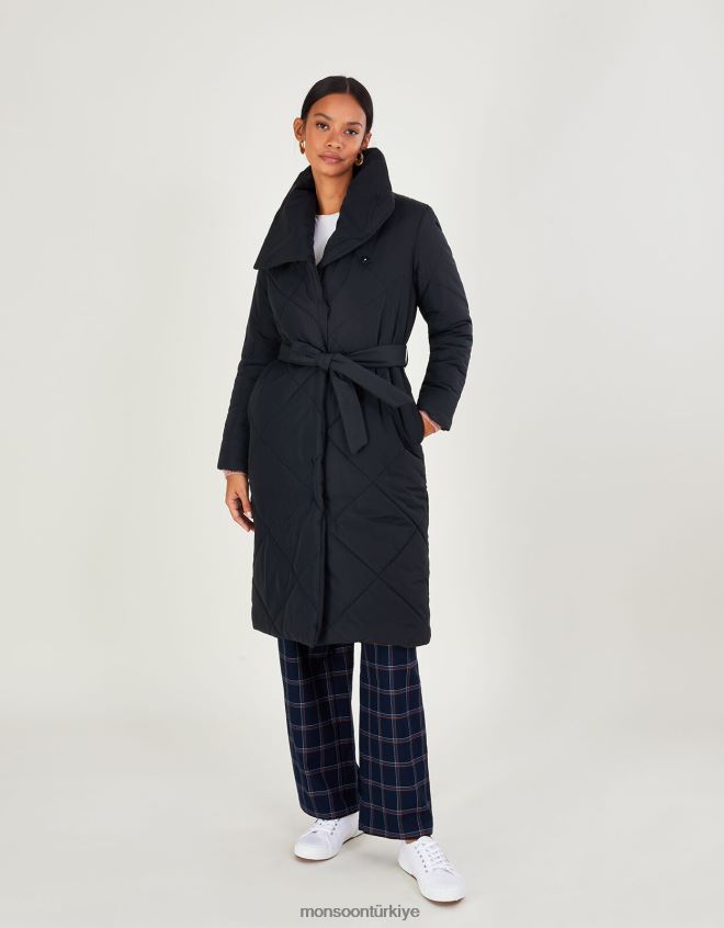 Monsoon kadınlar geri dönüştürülmüş polyesterden piper dolgulu şal yakalı ceket JH86BT625 Giyim mavi (gece yarısı)