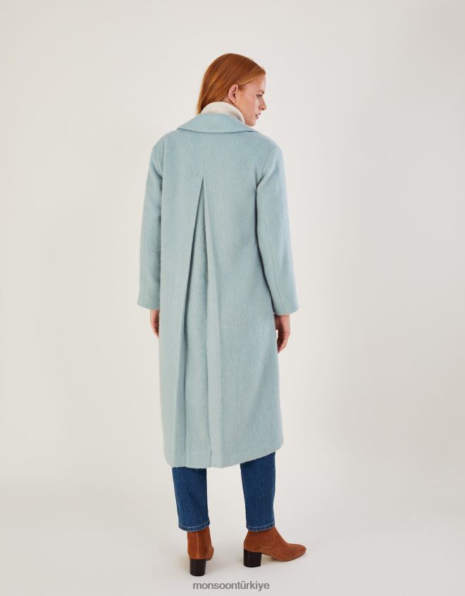 Monsoon kadınlar jenny geri dönüştürülmüş polyesterden fırçalanmış yünlü akıllı ceket JH86BT481 Giyim yeşil (nane)