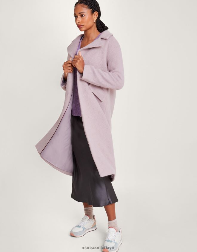 Monsoon kadınlar jenny geri dönüştürülmüş polyesterden fırçalanmış yünlü akıllı ceket JH86BT579 Giyim pembe