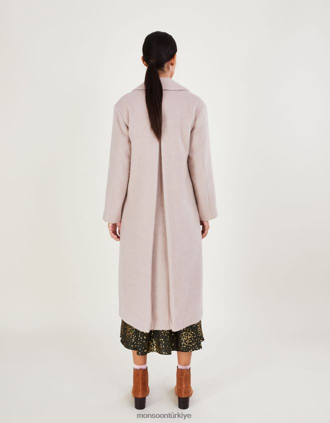 Monsoon kadınlar jenny geri dönüştürülmüş polyesterden fırçalanmış yünlü akıllı ceket JH86BT579 Giyim pembe