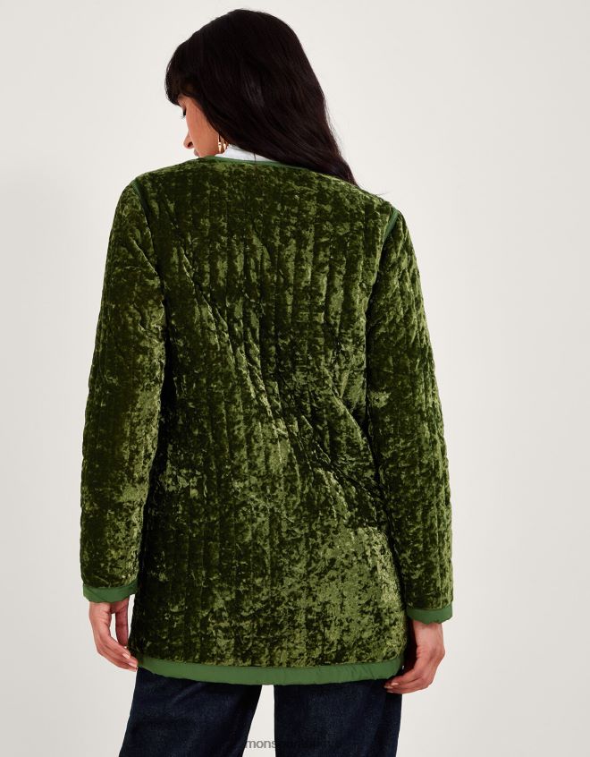Monsoon kadınlar kadife kapitone ceket JH86BT77 Giyim yeşil