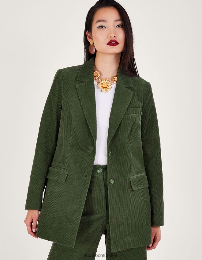 Monsoon kadınlar kordon blazer takım elbise ceketi JH86BT30 Giyim yeşil