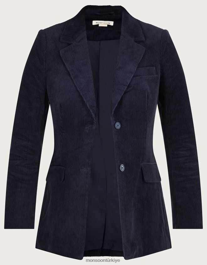 Monsoon kadınlar kordon blazer takım elbise ceketi JH86BT91 Giyim mavi (gece yarısı)