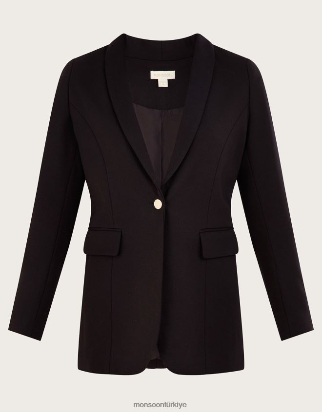 Monsoon kadınlar lenzing ecovero ile becca ponte blazer JH86BT901 Giyim siyah
