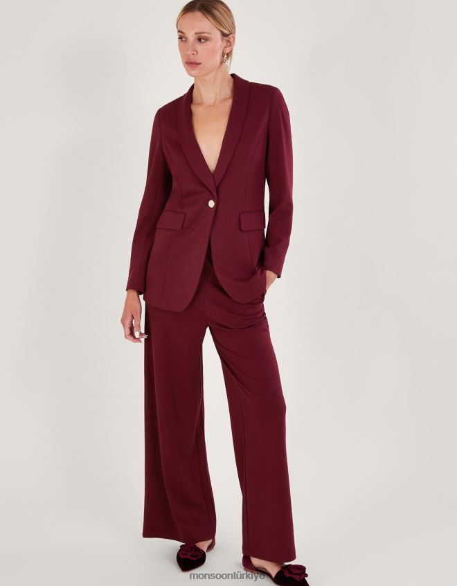 Monsoon kadınlar paige tek göğüslü ponte blazer JH86BT50 Giyim kırmızı (dut)