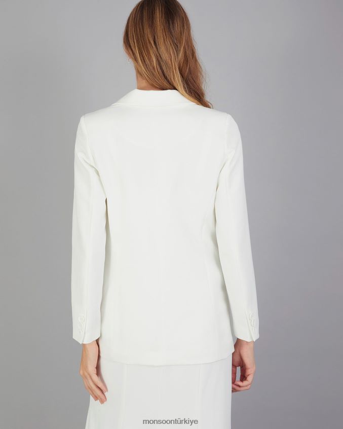 Monsoon kadınlar tayla kruvaze gelin ceketi JH86BT410 Giyim fildişi