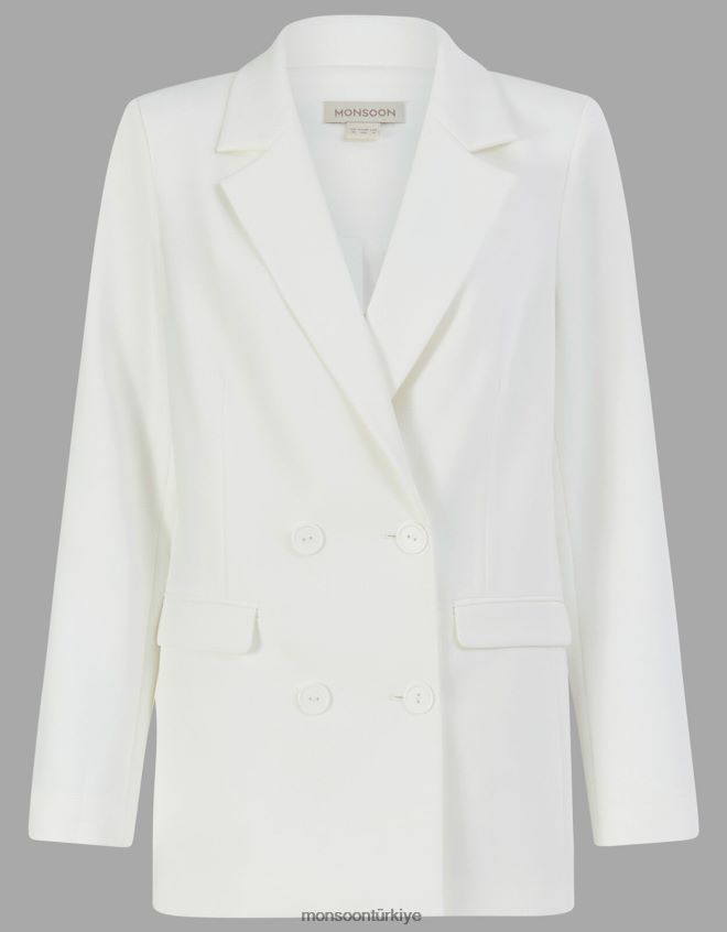 Monsoon kadınlar tayla kruvaze gelin ceketi JH86BT410 Giyim fildişi