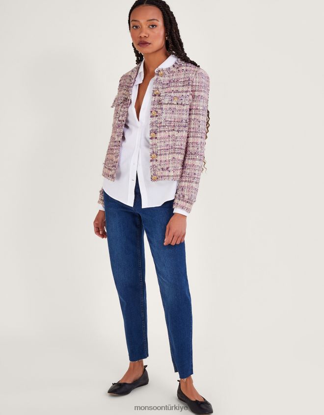 Monsoon kadınlar toni tüvit ceket JH86BT456 Giyim pembe