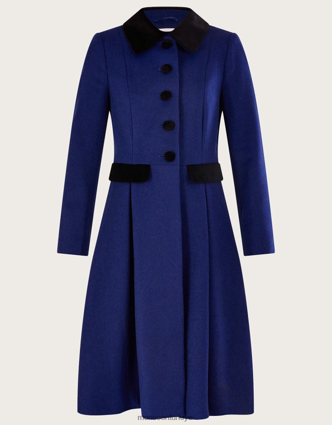 Monsoon kadınlar yün karışımlı opal opera ceketi JH86BT586 Giyim mavi