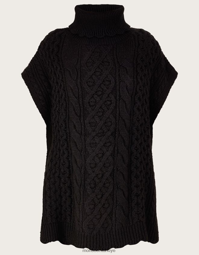 Monsoon kadınlar cüppe panço JH86BT470 Giyim siyah