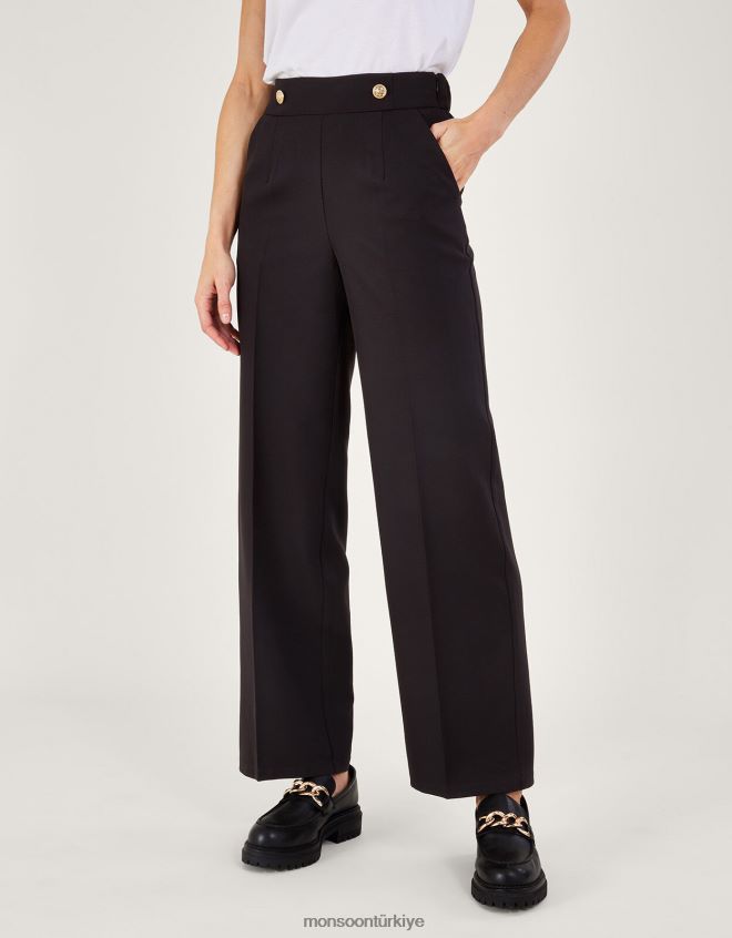 Monsoon kadınlar Bridget askeri detaylı pantolon JH86BT225 Giyim siyah