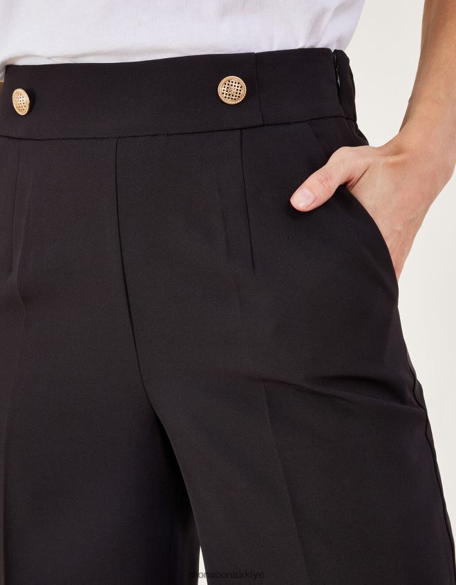 Monsoon kadınlar Bridget askeri detaylı pantolon JH86BT225 Giyim siyah