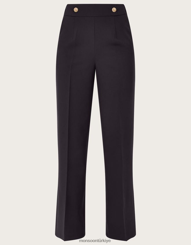 Monsoon kadınlar Bridget askeri detaylı pantolon JH86BT225 Giyim siyah