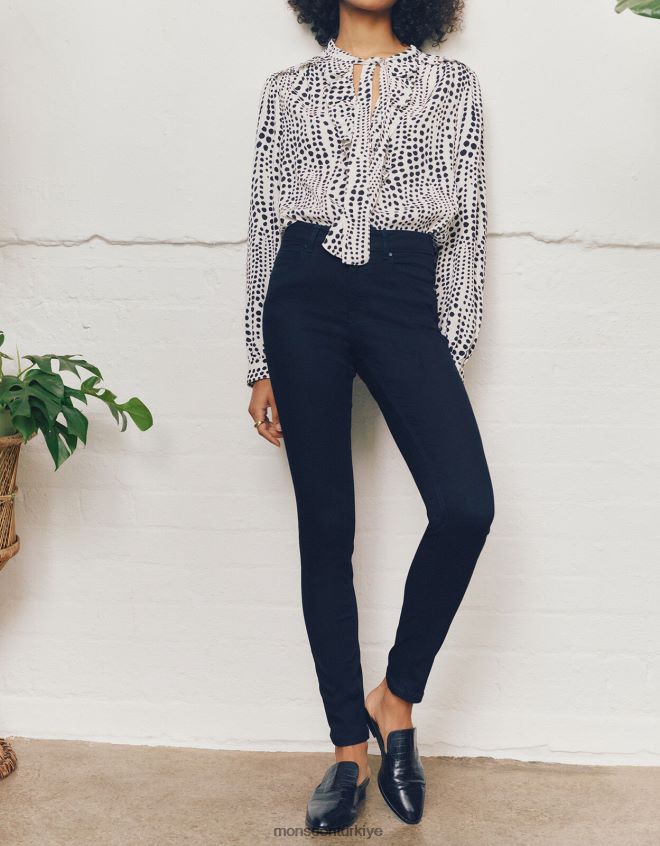 Monsoon kadınlar Organik pamuklu nadine normal uzunlukta kot pantolon JH86BT1165 Giyim mavi (çivit mavisi)