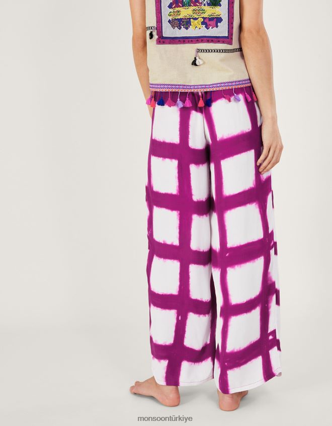 Monsoon kadınlar beli püsküllü batik pantolon JH86BT303 Giyim pembe