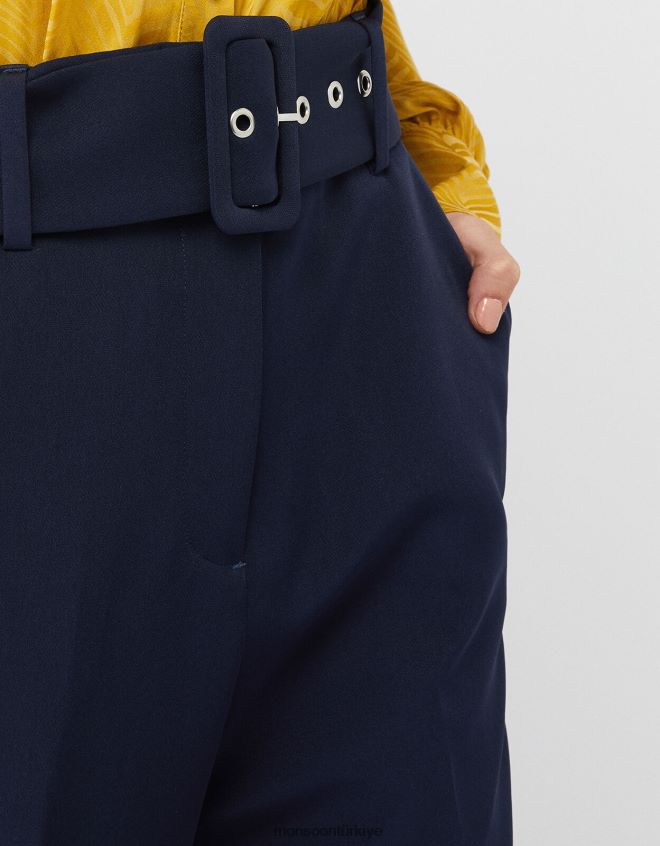 Monsoon kadınlar erica dar paça pantolon JH86BT1171 Giyim Mavi Donanma)