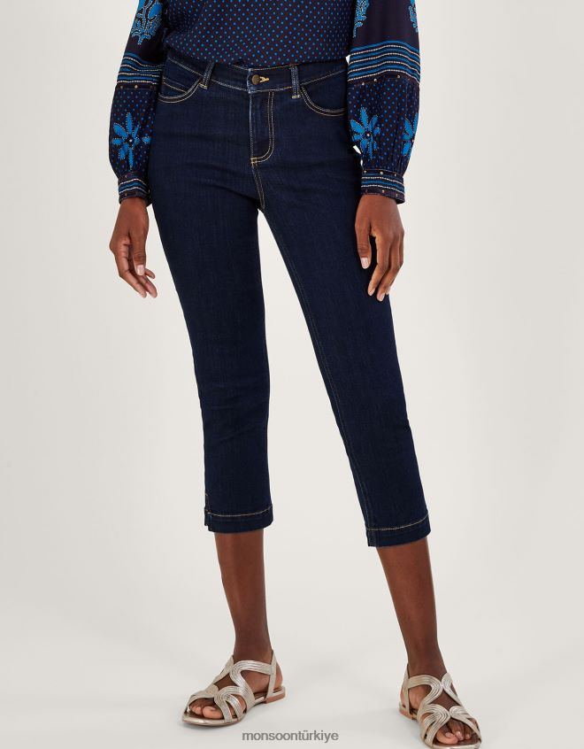 Monsoon kadınlar geri dönüştürülmüş polyesterli idabella dar kesim jean pantolon JH86BT976 Giyim mavi (çivit mavisi)