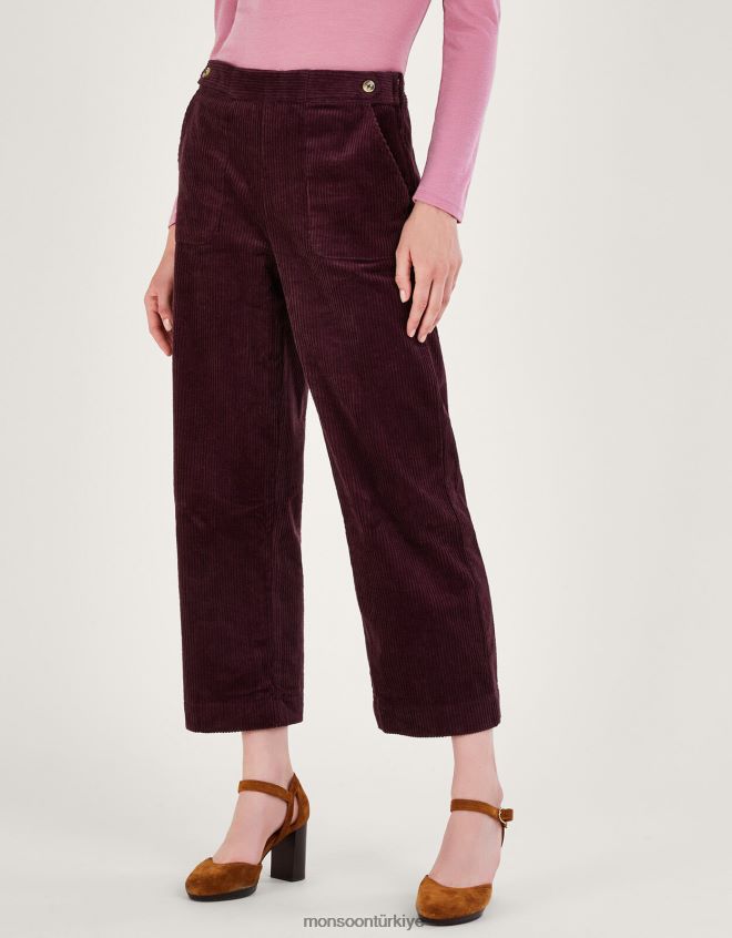 Monsoon kadınlar harper kordonlu pantolon JH86BT529 Giyim mor (erik)