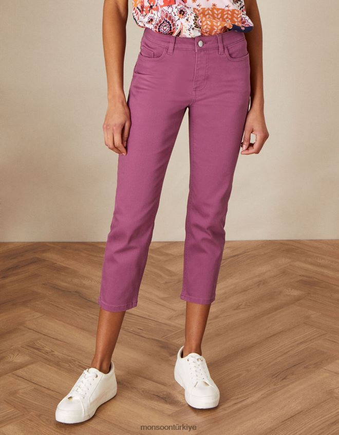 Monsoon kadınlar idabella kısa denim kot pantolon JH86BT1117 Giyim pembe gül)