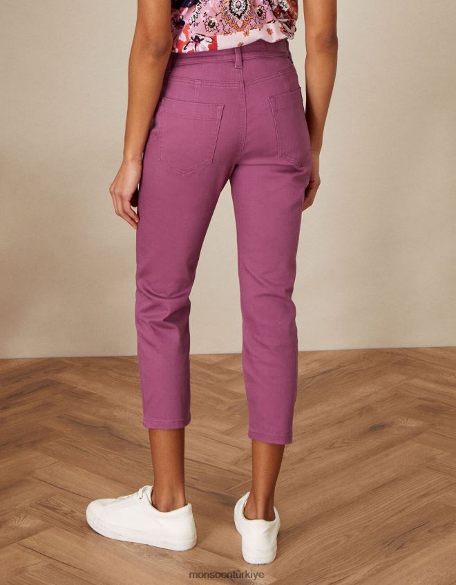 Monsoon kadınlar idabella kısa denim kot pantolon JH86BT1117 Giyim pembe gül)