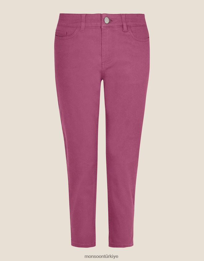Monsoon kadınlar idabella kısa denim kot pantolon JH86BT1117 Giyim pembe gül)
