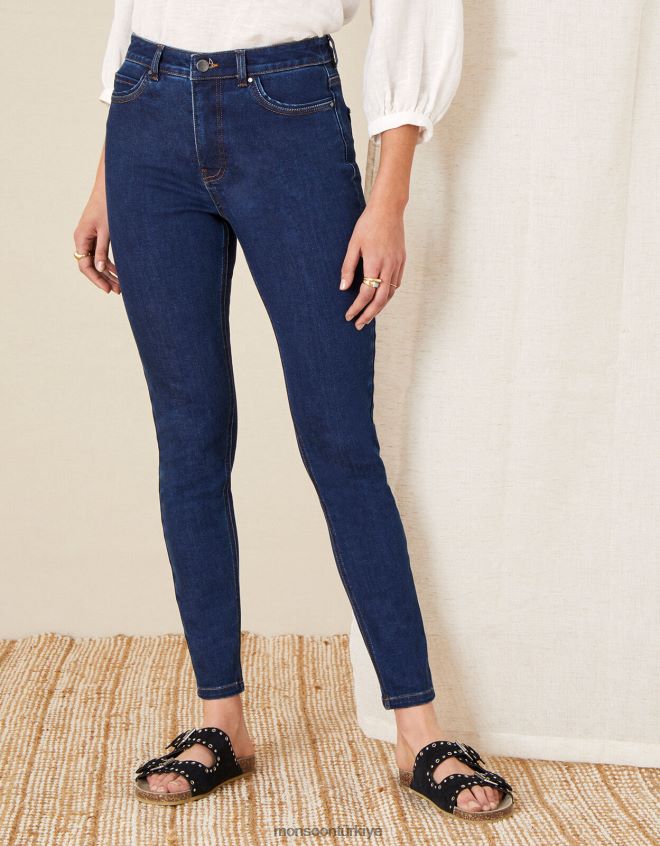 Monsoon kadınlar iris normal uzunlukta skinny jean pantolon JH86BT922 Giyim mavi (mavi siyah)