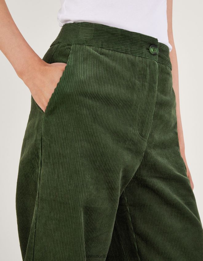 Monsoon kadınlar kordonlu geniş paça takım pantolonu JH86BT115 Giyim yeşil