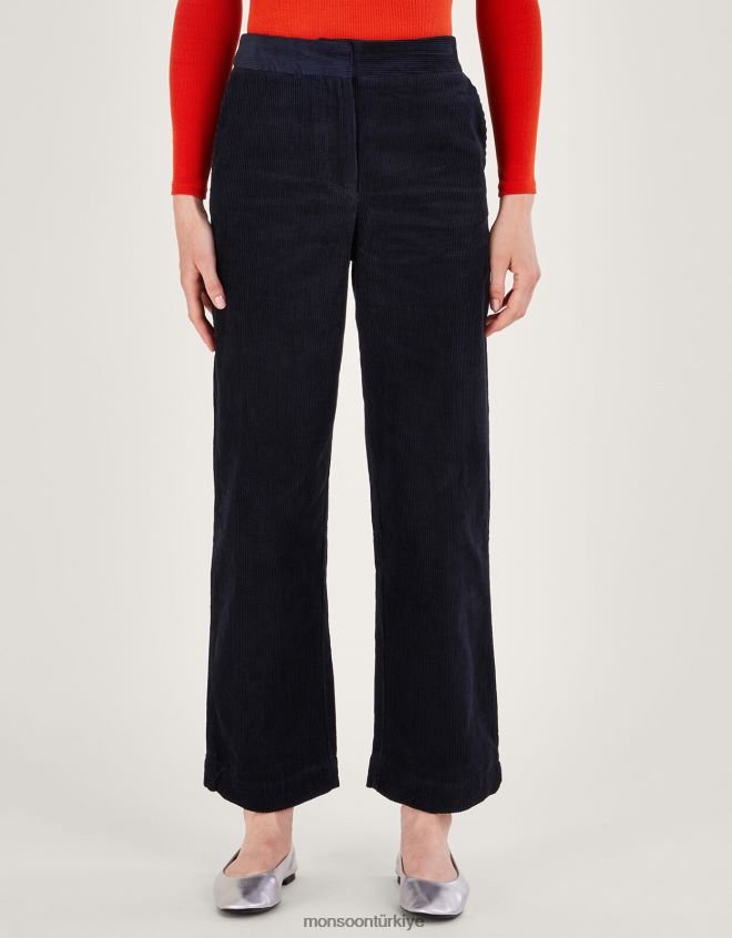 Monsoon kadınlar kordonlu geniş paça takım pantolonu JH86BT98 Giyim mavi (gece yarısı)