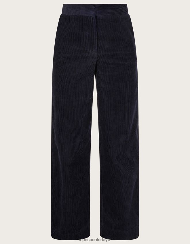 Monsoon kadınlar kordonlu geniş paça takım pantolonu JH86BT98 Giyim mavi (gece yarısı)