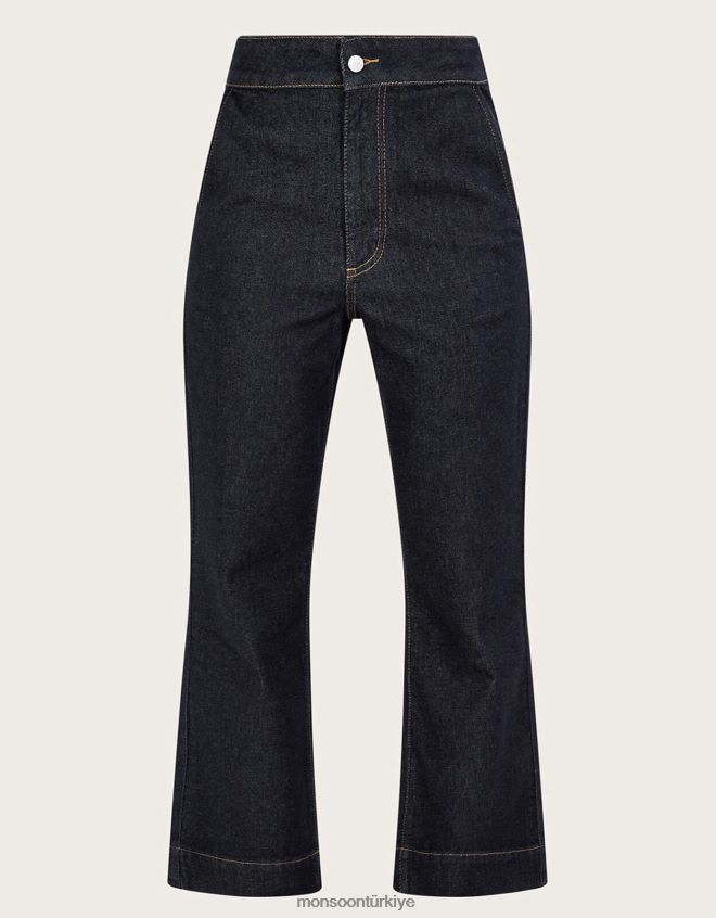 Monsoon kadınlar lara geniş paça jean JH86BT24 Giyim mavi (çivit mavisi)