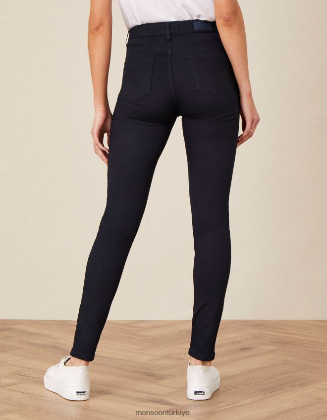 Monsoon kadınlar organik pamuklu nadine kısa boy jean JH86BT1178 Giyim mavi (çivit mavisi)