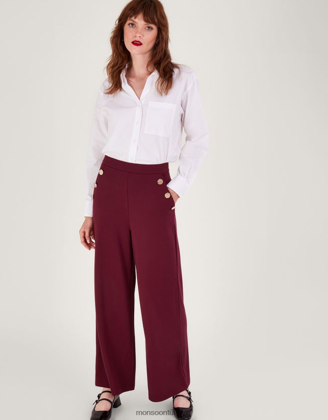 Monsoon kadınlar priya ponte pantolon JH86BT84 Giyim kırmızı (dut)