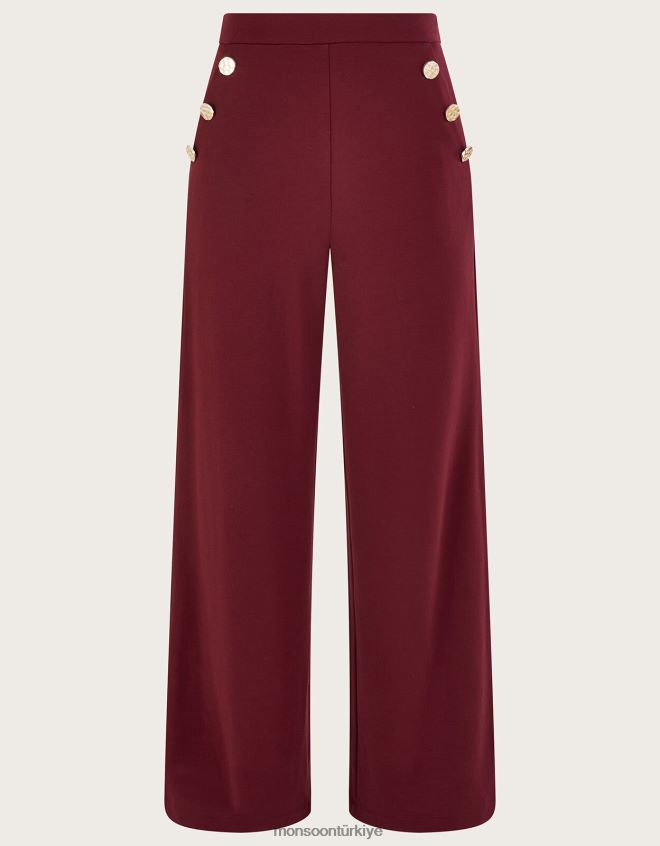 Monsoon kadınlar priya ponte pantolon JH86BT84 Giyim kırmızı (dut)