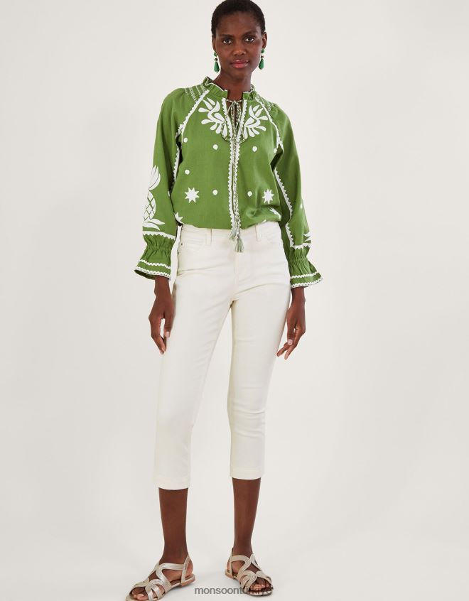 Monsoon kadınlar sürdürülebilir pamuklu idabella dar kesim jean pantolon JH86BT607 Giyim doğal (ekru)