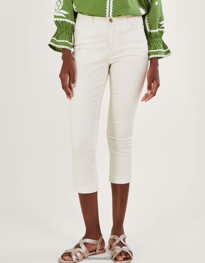 Monsoon kadınlar sürdürülebilir pamuklu idabella dar kesim jean pantolon JH86BT607 Giyim doğal (ekru)