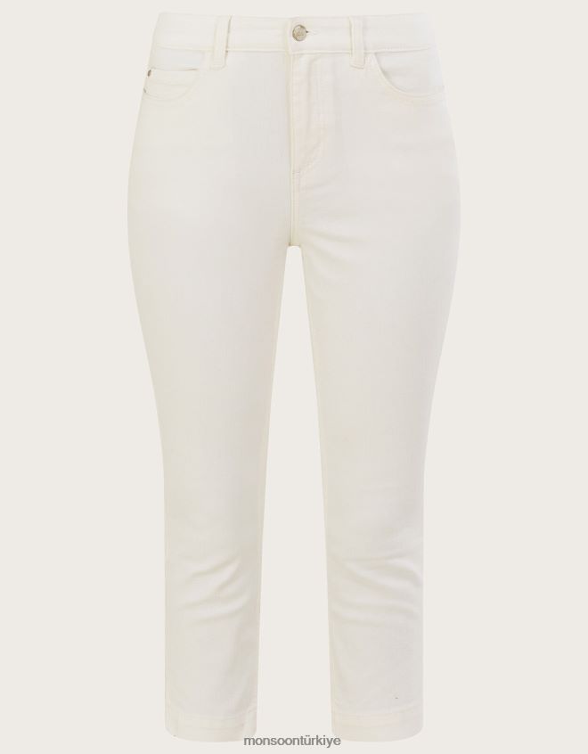 Monsoon kadınlar sürdürülebilir pamuklu idabella dar kesim jean pantolon JH86BT607 Giyim doğal (ekru)