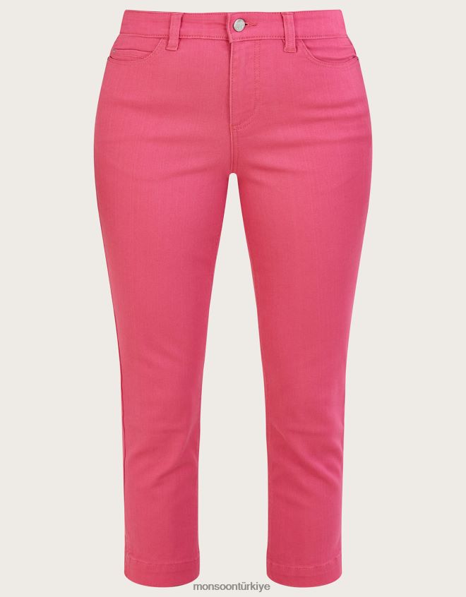 Monsoon kadınlar sürdürülebilir pamuklu idabella dar kesim jean pantolon JH86BT729 Giyim pembe