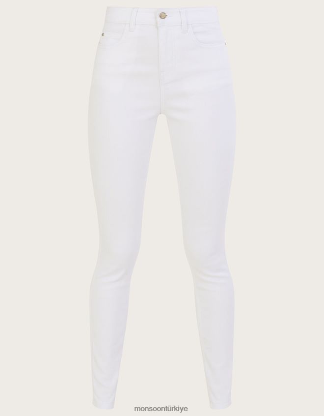 Monsoon kadınlar sürdürülebilir pamuklu iris normal uzunlukta skinny jean pantolon JH86BT595 Giyim beyaz