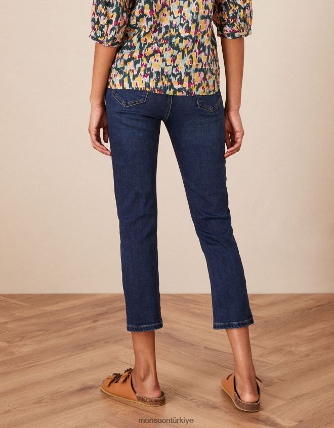 Monsoon kadınlar safaia 7/8 denim jean JH86BT1141 Giyim mavi (çivit mavisi)