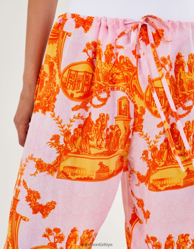 Monsoon kadınlar yüz yıldız antik sütun desenli pantolon JH86BT254 Giyim turuncu