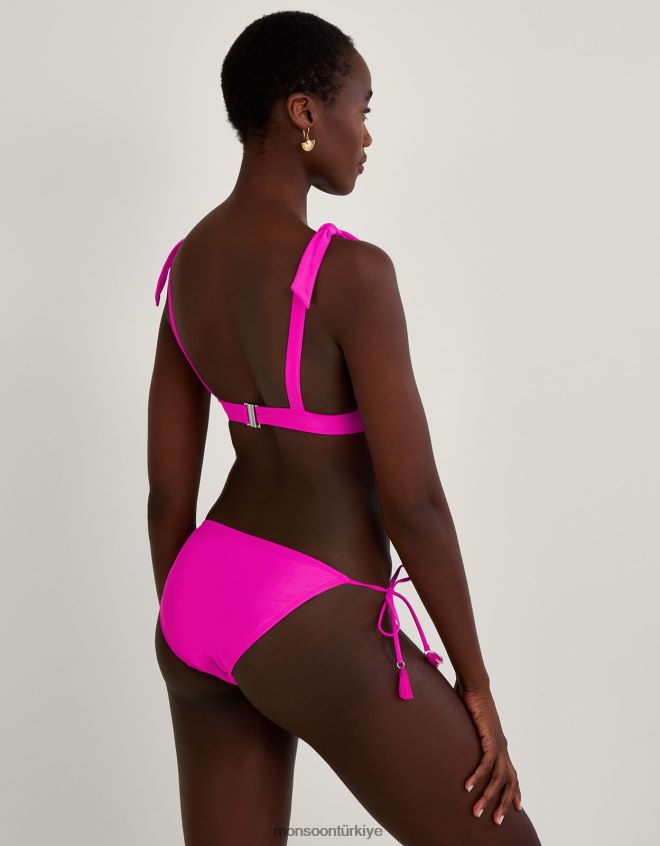 Monsoon kadınlar Geri dönüştürülmüş polyesterden dantel detaylı bikini altı JH86BT838 Giyim pembe