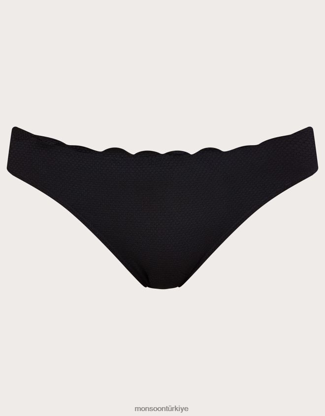 Monsoon kadınlar Geri dönüştürülmüş polyesterden fistolu kenarlı sade bikini altı JH86BT468 Giyim siyah
